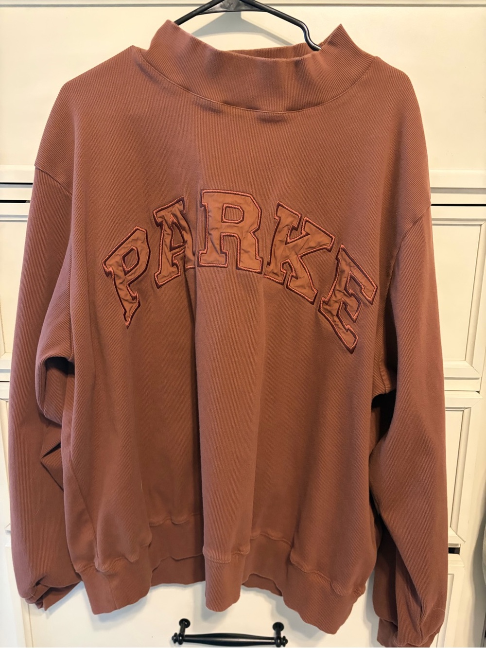 Parke Mocha Ribbed Mockneck - XXL